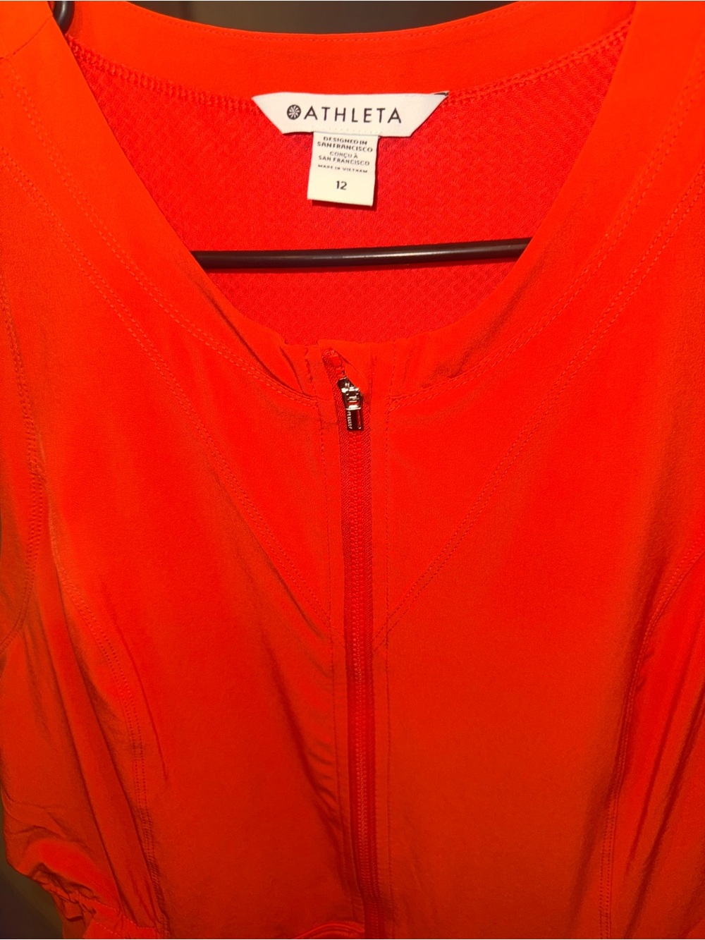 Athleta Bright Orange Zip-Front Mini Dress - Picture 7 of 7